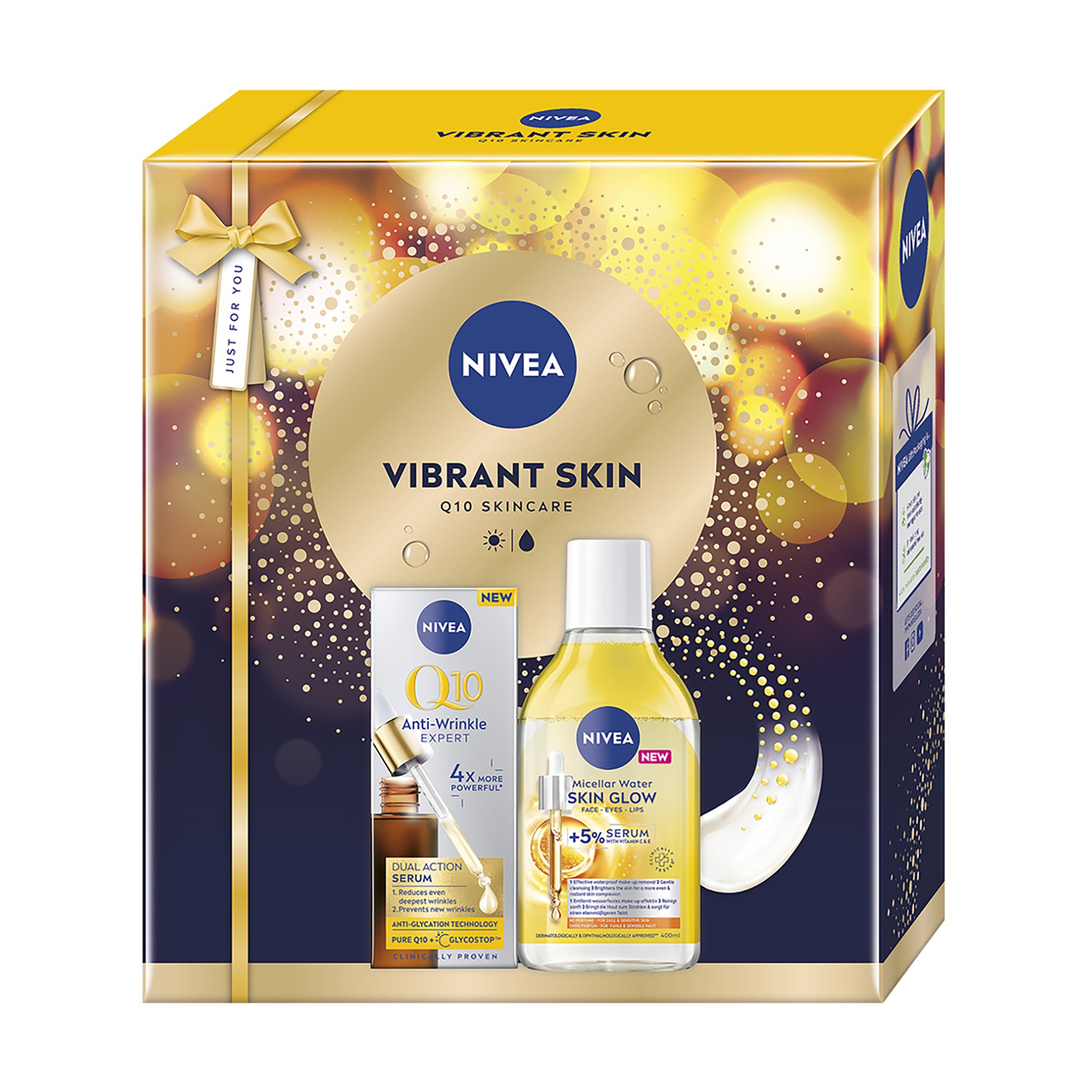 Подарунковий набір для обличчя NIVEA Vibrant Skin (сироватка Q10, 30 мл + міцелярна вода, 400 мл)